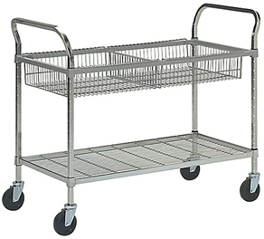 Wire Basket Carts: Folding Stackable Wire Carts With 4 Wheels